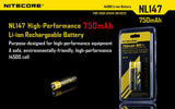 3.7v 750mAh AA NITECORE 14500 Recghargeable Battery (Li-ion) - 27702-3