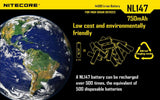 3.7v 750mAh AA NITECORE 14500 Recghargeable Battery (Li-ion) - 27702-5