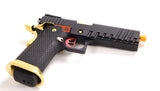 AW Custom Competitor Hi-Capa Green Gas Blowback Pistol - Black/Gold - DSC05622